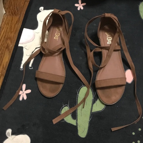 Brash Shoes - Faux suede Trendy tie up gladiator sandals shoes